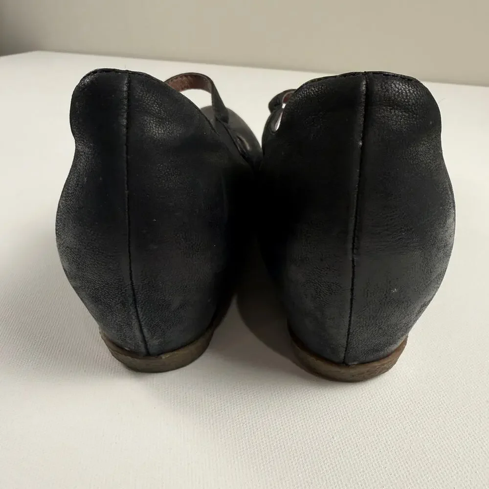 Dansko Black Leather Mary Jane Wedge Shoes Comfortable Casual Size 39 (8.5-9)